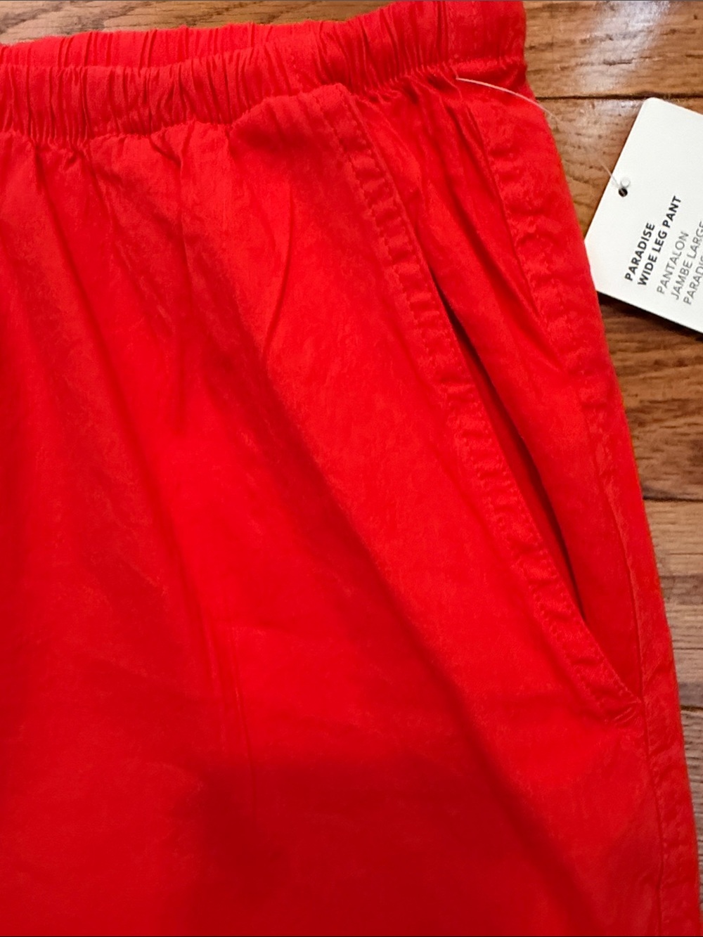Wide Leg Drawstring Pants in Bright Red - Picture 5 of 8